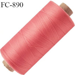 Bobine de 1000 m fil mousse polyamide n° 120 couleur rose coraillé longueur de 1000 mètres bobiné en France