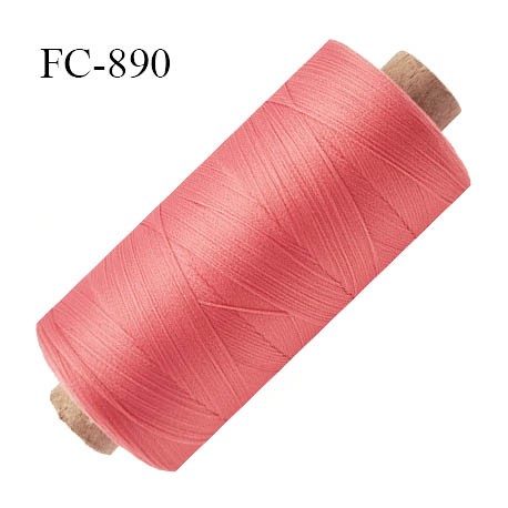 Bobine de 1000 m fil mousse polyamide n° 120 couleur rose coraillé longueur de 1000 mètres bobiné en France