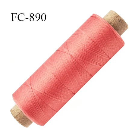 Bobine de 500 m fil mousse polyamide n° 120 couleur rose longueur de 500 mètres bobiné en France