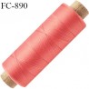 Bobine de 500 m fil mousse polyamide n° 120 couleur rose longueur de 500 mètres bobiné en France