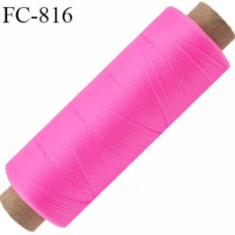 Bobine de 500 m fil mousse polyamide n° 120 couleur rose fluo longueur de 500 mètres bobiné en France
