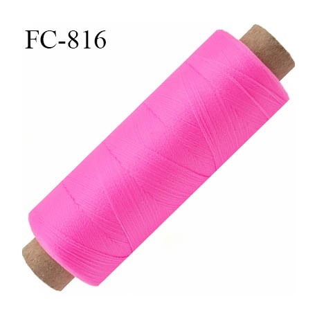 Bobine de 500 m fil mousse polyamide n° 120 couleur rose fluo longueur de 500 mètres bobiné en France