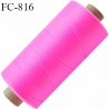 Bobine de 1000 m fil mousse polyamide n° 120 couleur rose fluo longueur de 1000 mètres bobiné en France