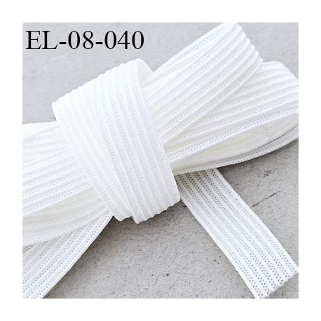 élastique 8 mm plat spécial culotte et lingerie de marque fabriqué en France couleur naturel écru prix au mètre