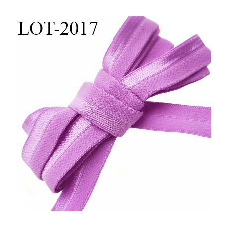 Le lot de 10 mètres Elastique 15 mm pré plié couleur lilas violine allongement + 80 % forte élasticité largeur 15 mm