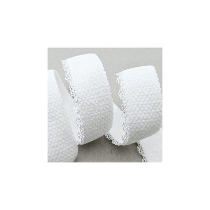 Elastique 20mm +5 mm de dentelle bretelle et lingerie haut  gamme couleur naturel  forte élasticité  allongement  140% prix au m