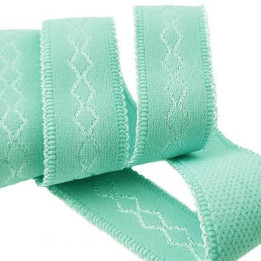 Le lot DE 10 mètres d'élastique 25 mm bretelle et lingerie un coté doux haut  gamme couleur lagon  allongement +40%