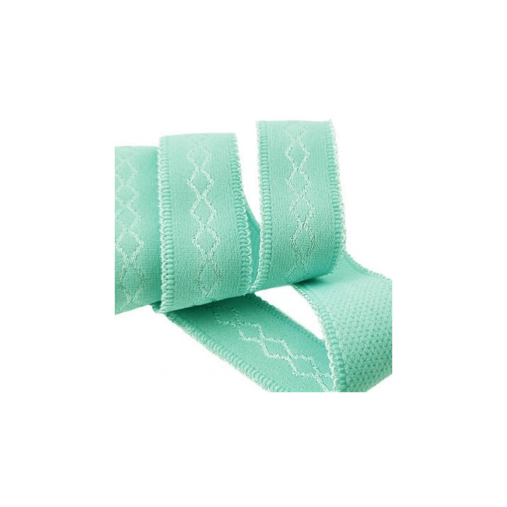 Le lot DE 10 mètres d'élastique 25 mm bretelle et lingerie un coté doux haut  gamme couleur lagon  allongement +40%