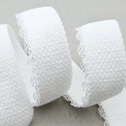 Elastique 20mm +5 mm de dentelle bretelle et lingerie haut  gamme couleur naturel  forte élasticité  allongement  140% prix au m