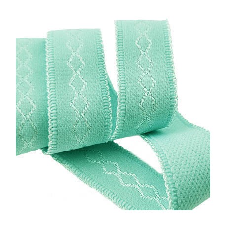 Le lot DE 10 mètres d'élastique 17 mm bretelle et lingerie un coté doux haut gamme couleur lagon allongement +40%