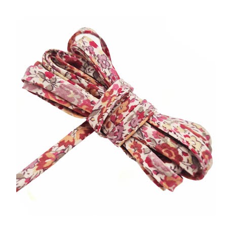 Lot de 10 mètres Galon lacette tubulaire ou cache armature 6 mm motifs fleurs très beau et doux largeur 6 mm
