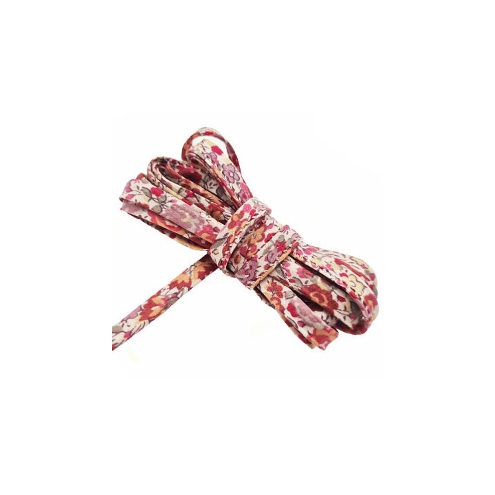 Lot de 10 mètres Galon lacette tubulaire ou cache armature 6 mm motifs fleurs très beau et doux largeur 6 mm