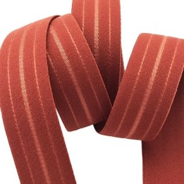 Le lot de 10 mètres Elastique 25 mm spécial lingerie, sport couleur rouille et cuivre très beau doux