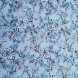 Dentelle brodé sur tulle extensible sur la largeur bleu ciel a fleurs très haut de gamme largeur 140 cm prix pour 1 mètre