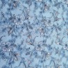 Dentelle brodé sur tulle extensible sur la largeur bleu ciel a fleurs très haut de gamme largeur 140 cm prix pour 1 mètre