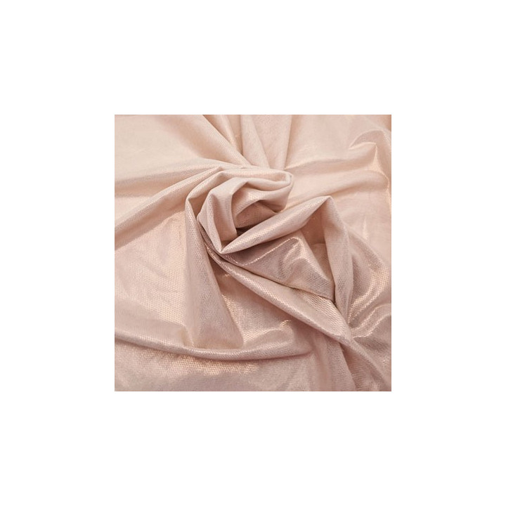 Tulle spécial lingerie extensible dans les 2 sens couleur rosé chair brillant lurex haut de gamme largeur 145cm trop trop beau