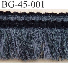 biais galon ruban à franges couleur noir et gris  souple et doux largeur 45 mm vendu au mètre