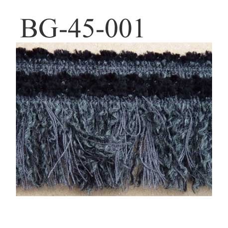 biais galon ruban à franges couleur noir et gris souple et doux largeur 45 mm vendu au mètre