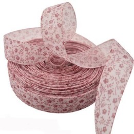Le lot de 10 mètres de Galon ruban 15 mm haut de gamme couleur rose avec des fleurs largeur 15 mm