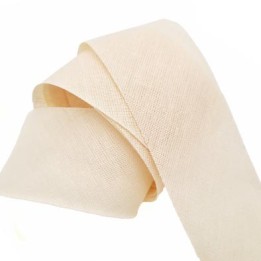 Lot de 10 mètres de Biais à plier 40 mm galon synthétique couleur coquille d'oeuf sable