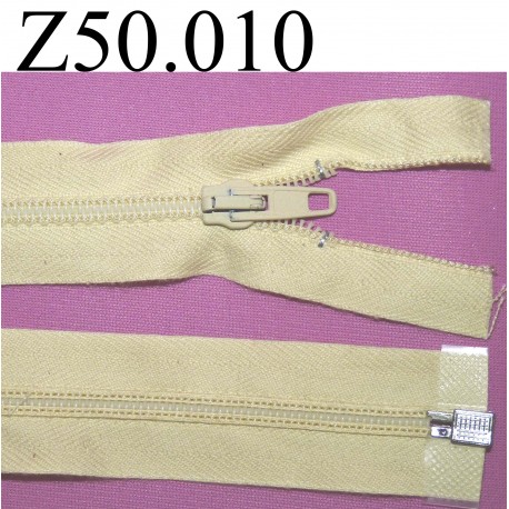 fermeture 50 cm beige séparable zip nylon