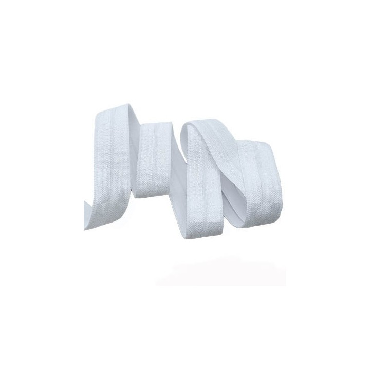 Le lot de 10 mètres Elastique 15 mm pré plié couleur blanc largeur 15 mm