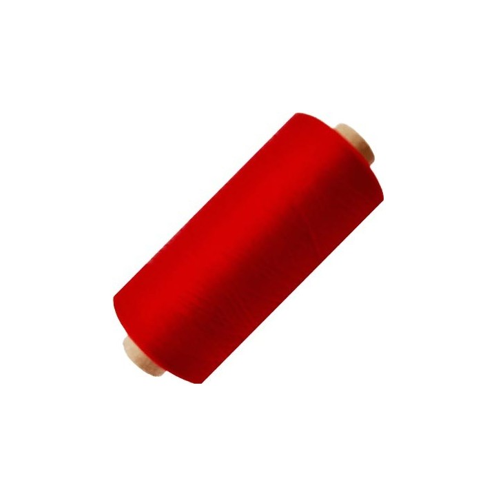 Bobine de fil 1000 m mousse polyester n° 110 polyester couleur rouge  longueur 1000  mètres bobiné en France