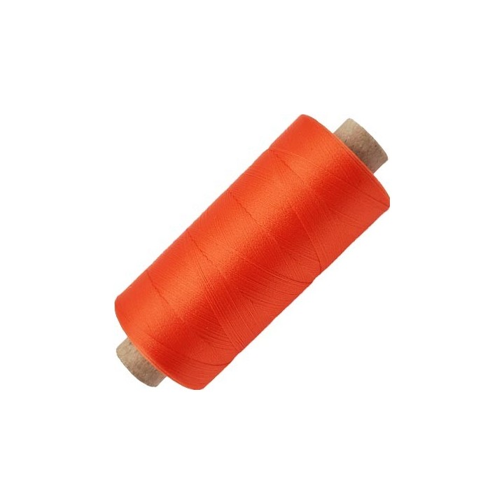 Bobine de 1000 m fil mousse polyamide n° 120 couleur orange tirant sur le rouille longueur de 1000 mètres bobiné en France