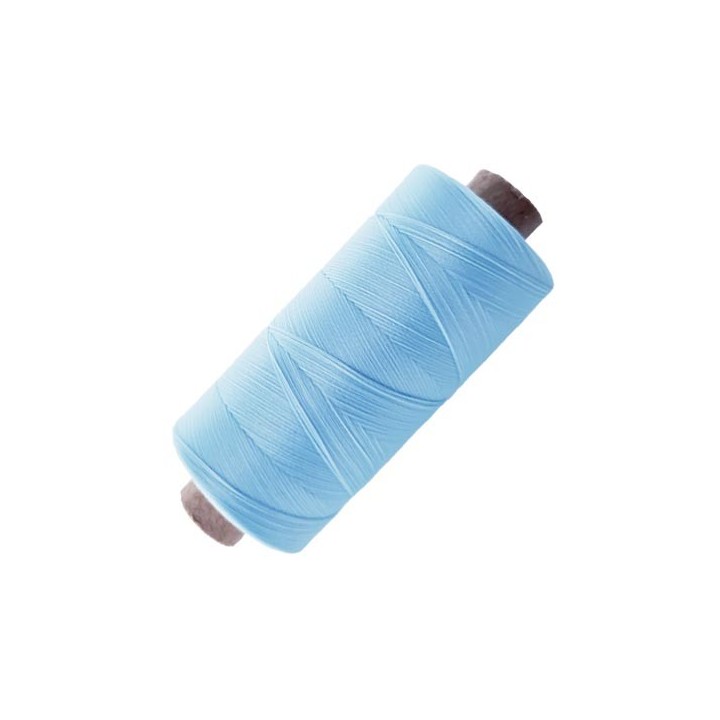 Bobine de 1000 m fil mousse polyamide n° 120 couleur bleu ciel longueur de 1000 mètres bobiné en france