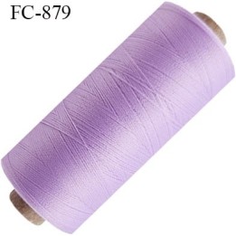 Bobine de 1000 m fil mousse polyamide n° 120 couleur  lilas longueur de 1000 mètres bobiné en france