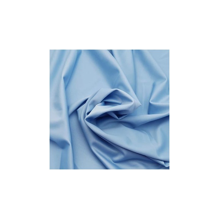Tissu lycra élasthanne bleu satiné magnifique haut de gamme 290 gr au m2  95 cm de large prix au mètre