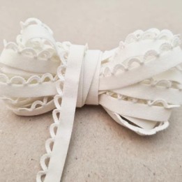 Le lot de 10 mètres d'élastique picot 11 mm  lingerie et autres haut  gamme écru  allongement  +60 % fabrication France