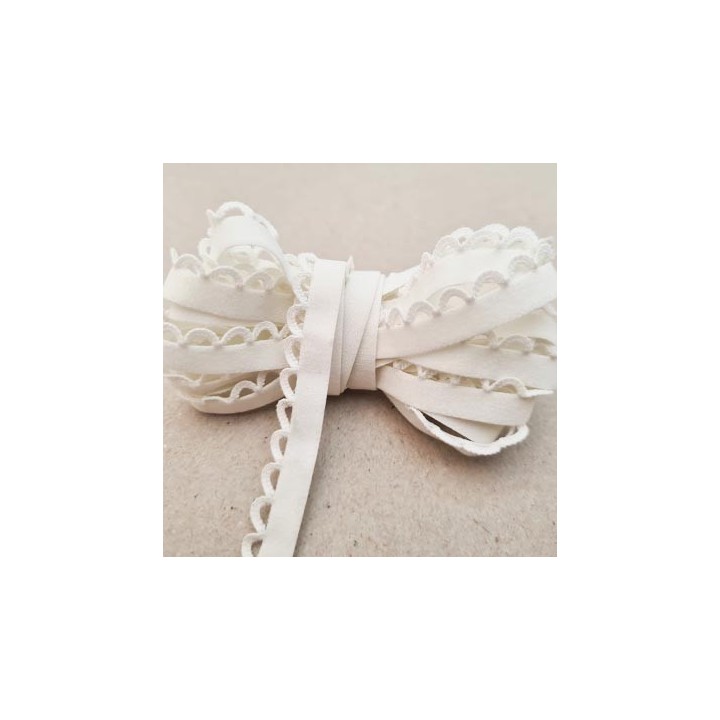 Le lot de 10 mètres d'élastique picot 11 mm  lingerie et autres haut  gamme écru  allongement  +60 % fabrication France