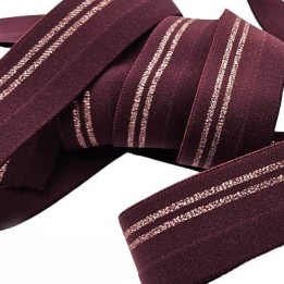 Le Lot de 10 mètres d'élastique 28 mm  lingerie et autres un coté doux haut  gamme couleur lie de vin allongement +90%