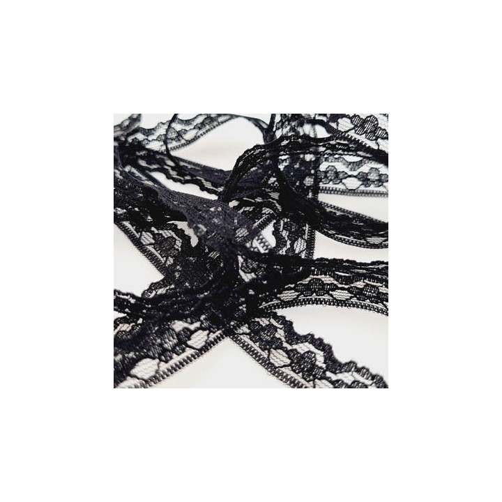 Le lot de 10 mètres de dentelle largeur 12 mm synthétique couleur noir