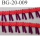 biais galon ruban à franges style daim largeur 20 mm couleur rouge et bordeau le mètre