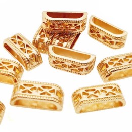 Le lot de 10 boucles passant largeur intérieur 12 mm largeur extérieur 15 mm hauteur 6 mm métal doré