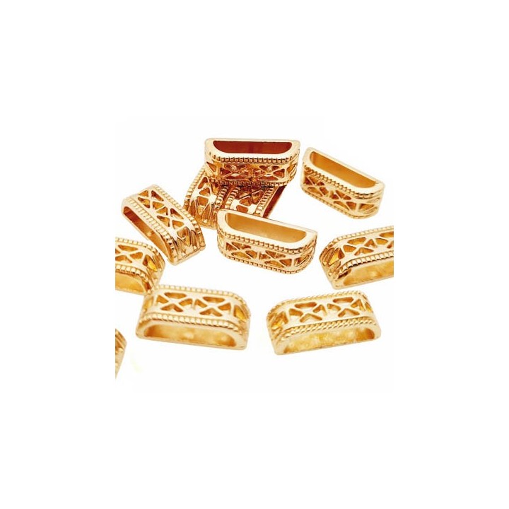 Le lot de 10 boucles passant largeur intérieur 12 mm largeur extérieur 15 mm hauteur 6 mm métal doré