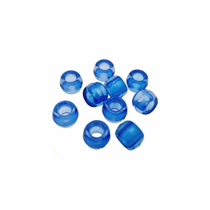 Le lot de 50 perles diamètre 8 mm diamètre intérieur 3.5 mm bleu translucide