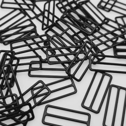 Le lot de 50 réglettes lingeries  noir, métal plastifié .largeur intérieur 22 mm extérieur 24.4 mm Tarif dégressif
