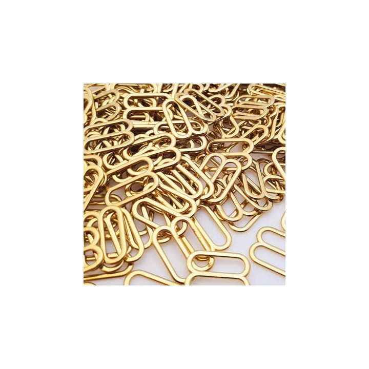 Le lot de 50 réglettes couleur doré or lingerie  ,largeur intérieur 18 mm extérieur 20.8 mm Tarif dégressif par quantité