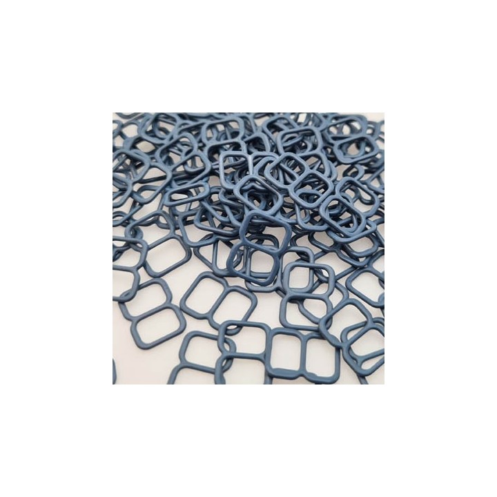 Le lot de 50 réglettes en métal lingeries  couleur bleu, largeur intérieur 7 mm extérieur 9.3 mm hauteur 12.5 mm