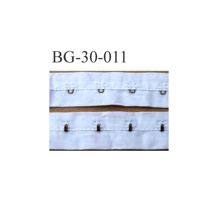 ruban galon bande agrafe couleur blanc largeur 30 mm 100 % coton souple un mètre male et un mètre femèle
