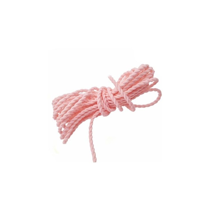 Le lot de 10 m de cordon cordelette tressé diamètre 2.3 mm couleur rose clair très solide