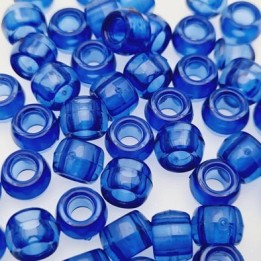 Le lot de 50 perles diamètre extérieur 8 mm diamètre intérieur 3.5 mm bleu translucide