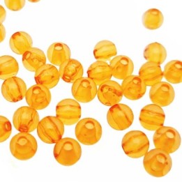 Le lot de 50 perles diamètre extérieur 5.5 mm diamètre intérieur 1.5 mm orange translucide