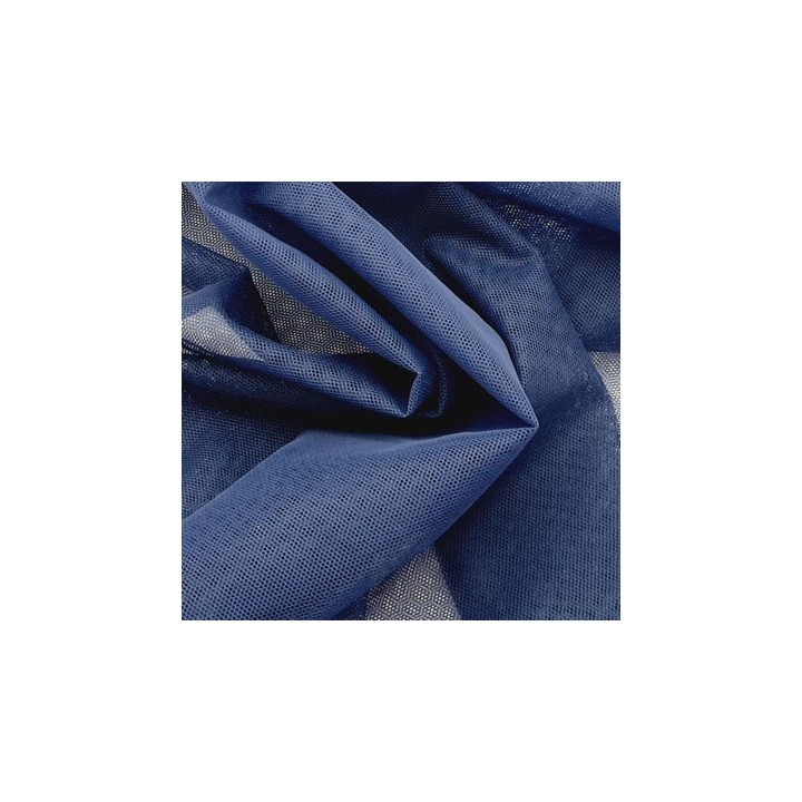 Marquisette tulle  spécial lingerie haut de gamme 100% polyamide couleur bleu largeur 145 cm