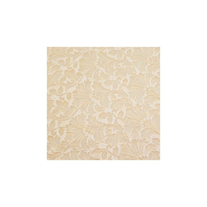 Dentelle brodé  sur tulle extensible dans la largeur  couleur pèche clair très haut de gamme largeur 140 cm