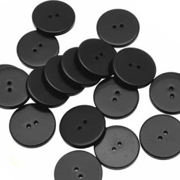 Le lot de 10 boutons de 19.5 mm superbe 2 trous couleur  noir en pvc très haut de gamme épaisseur 2.7 mm