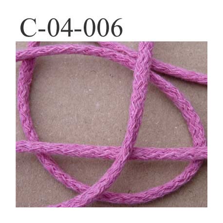 cordon ruban largeur diamètre 4 mm couleur rose le mètre